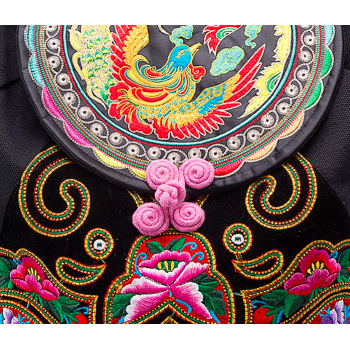 Mooras Handcrafted Vintage Ethnic Backpack Bee Embroidered Bag