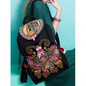 Mooras Handcrafted Vintage Ethnic Backpack Bee Embroidered Bag