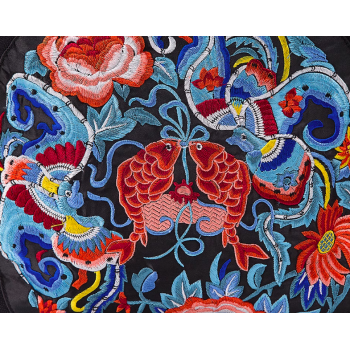 Mooras Handcrafted Vintage Ethnic Backpack Couple Fishes Embroidered Bag  - Jin Li