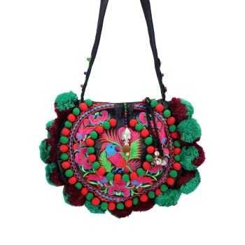 Mooras Handcrafted Vintage Ethnic Crossbody Bag Embroidered Bag - Lucky bird