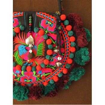 Mooras Handcrafted Vintage Ethnic Crossbody Bag Embroidered Bag - Lucky bird