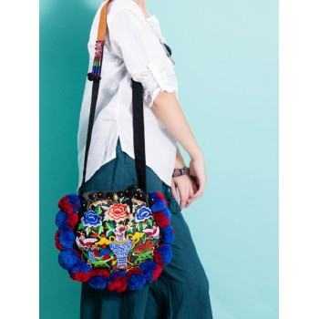 Mooras Handcrafted Ethnic Crossbody Bag Embroidered Bag - Lucky floral