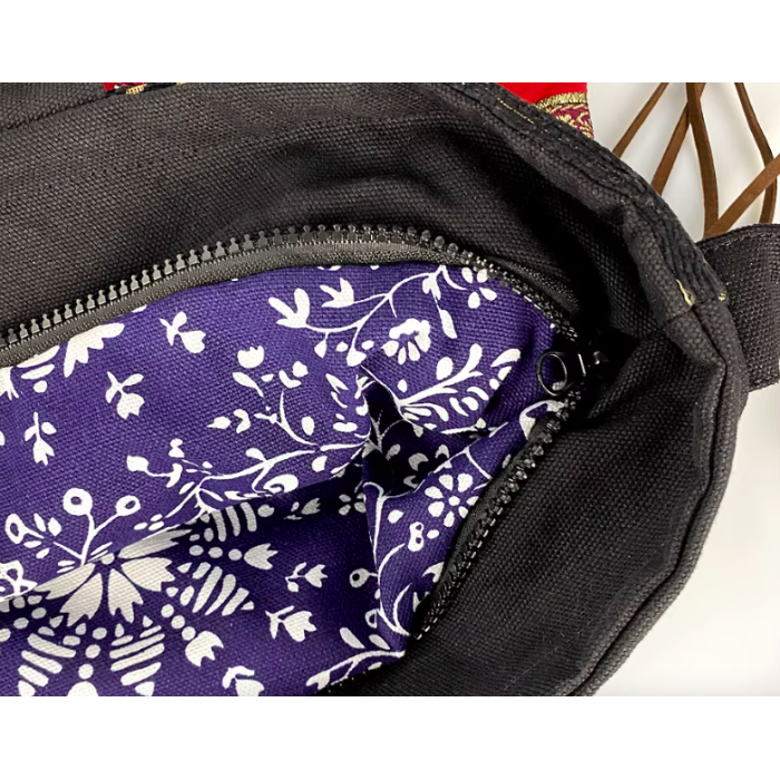Mooras Handcrafted Vintage Ethnic Embroidered Tote Bag - Dragon
