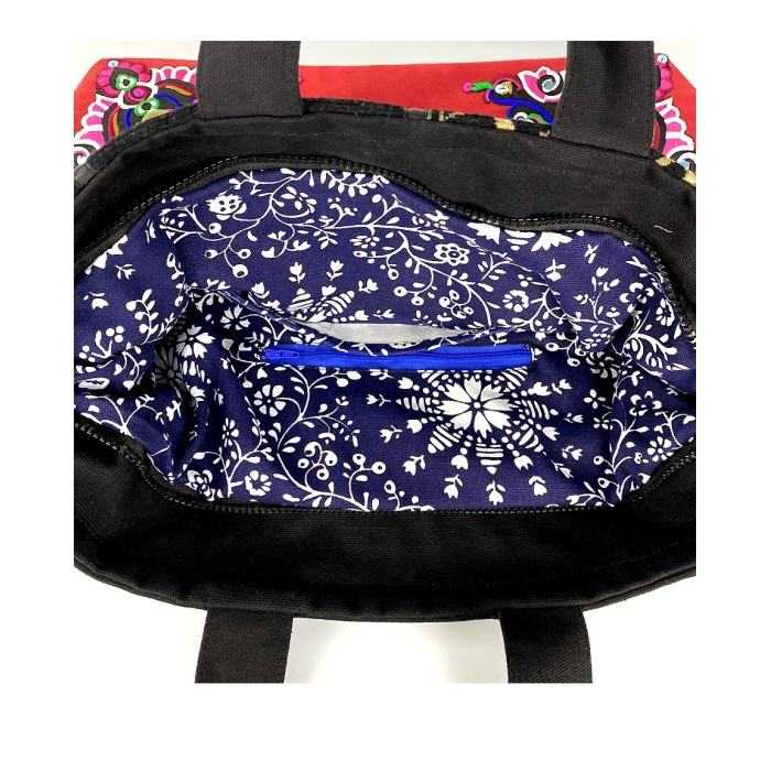 Mooras Handcrafted Vintage Ethnic Embroidered Tote Bag - Dragon