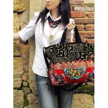 Mooras Handcrafted Vintage Ethnic Embroidered Tote Bag - Dragon