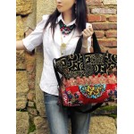 Mooras Handcrafted Vintage Ethnic Embroidered Tote Bag - Dragon