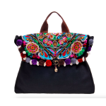 Mooras Handcrafted Vintage Ethnic Embroidered Tote Bag - Floral