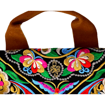 Mooras Handcrafted Vintage Ethnic Embroidered Tote Bag - Floral