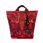Mooras Handcrafted Vintage Ethnic Embroidered Tote Bag Red - Happiness