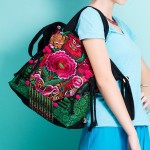 Mooras Handcrafted Embroidered Vintage Ethnic Tote Bag - Qiling