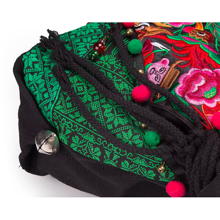 Mooras Handcrafted Embroidered Vintage Ethnic Tote Bag - Qiling