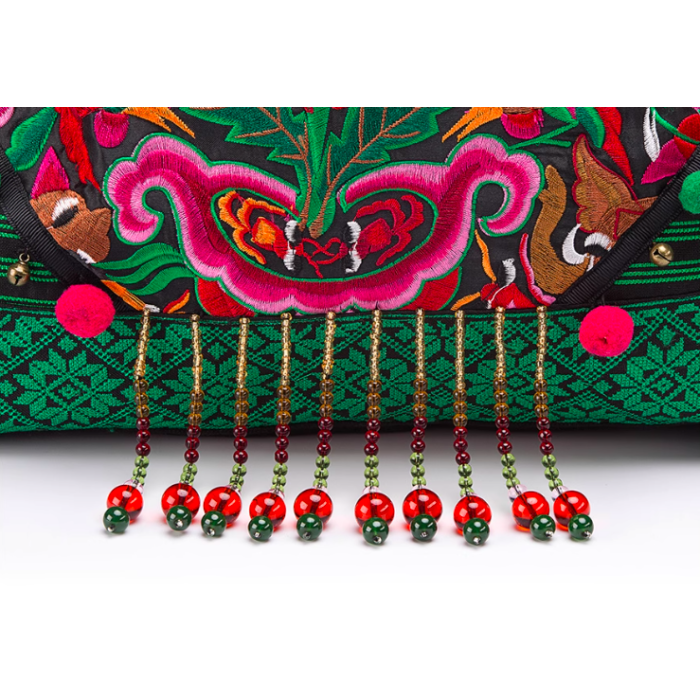 Mooras Handcrafted Embroidered Vintage Ethnic Tote Bag - Qiling
