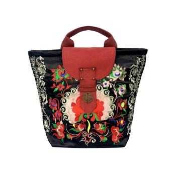 Mooras Handcrafted Vintage Ethnic Embroidered Tote Bag - Joyous