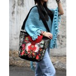 Mooras Handcrafted Vintage Ethnic Embroidered Tote Bag - Joyous