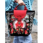 Mooras Handcrafted Vintage Ethnic Embroidered Tote Bag - Joyous