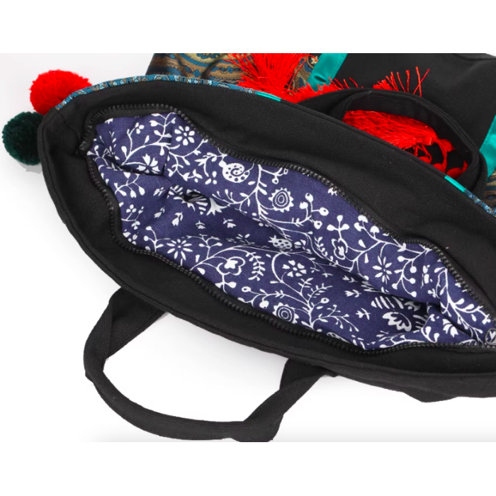 Mooras Handcrafted Bohemia Ethnic Embroidered Tote Bag, Gift for Mother