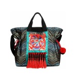 Mooras Handcrafted Bohemia Ethnic Embroidered Tote Bag, Gift for Mother