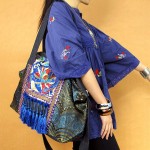 Mooras Handcrafted Vintage Ethnic Tote Bag Embroidery Canvas Bag Gift for mother grandma