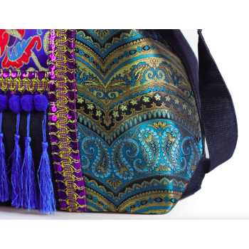 Mooras Handcrafted Vintage Ethnic Tote Bag Embroidery Canvas Bag Gift for mother grandma