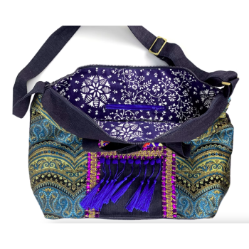 Mooras Handcrafted Vintage Ethnic Tote Bag Embroidery Canvas Bag Gift for mother grandma