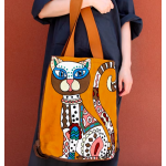 Handcrafted Fashion Ethnic Shoulder Bag Travel Bag Backpack - Lucky Cat