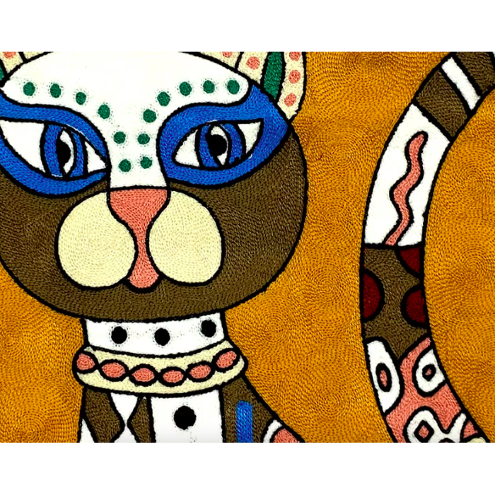 Handcrafted Fashion Ethnic Shoulder Bag Travel Bag Backpack - Lucky Cat