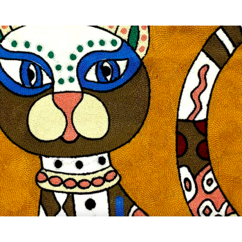 Handcrafted Fashion Ethnic Shoulder Bag Travel Bag Backpack - Lucky Cat