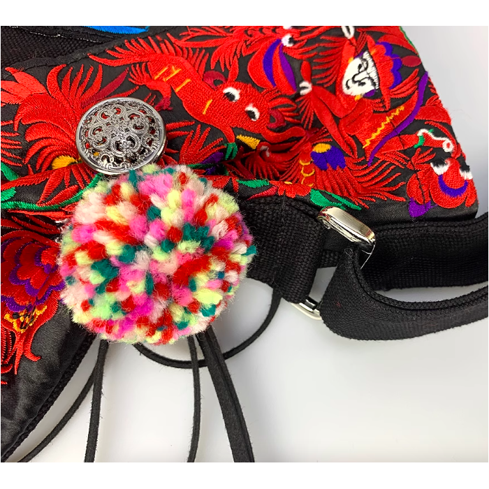 Handcrafted Vintage Ethnic Shoulder Bag Travel Bag - Floral and Birds