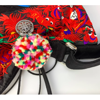 Handcrafted Vintage Ethnic Shoulder Bag Travel Bag - Floral and Birds
