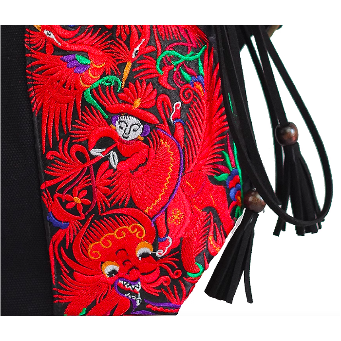 Handcrafted Vintage Ethnic Shoulder Bag Travel Bag - Floral and Birds