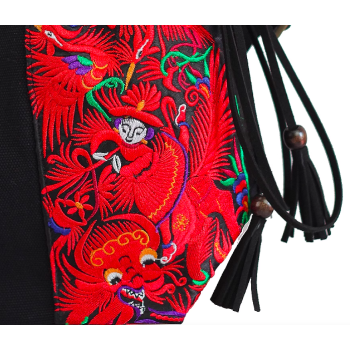 Handcrafted Vintage Ethnic Shoulder Bag Travel Bag - Floral and Birds