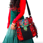 Handcrafted Vintage Ethnic Shoulder Bag Travel Bag - Floral and Birds