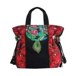 Handcrafted Vintage Ethnic Shoulder Bag Travel Bag - Floral and Birds