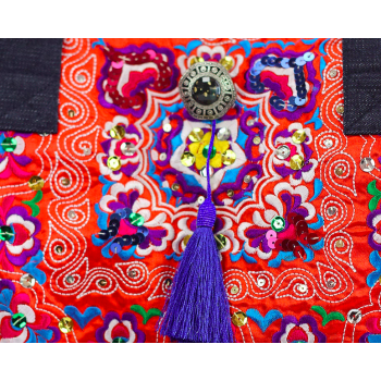 Mooras Handcrafted Vintage Ethnic Shoulder Bag Travel Bag - Floral