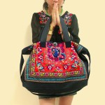 Mooras Handcrafted Vintage Ethnic Shoulder Bag Travel Bag - Floral