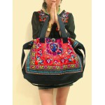 Mooras Handcrafted Vintage Ethnic Shoulder Bag Travel Bag - Floral