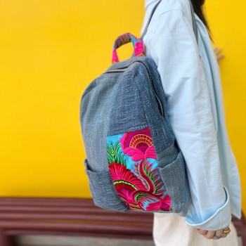 Handmade Ethnic Patchwork Embroidered Backpack | A Fashionable Choice for Travel That Combines Vintage Style and Practicality