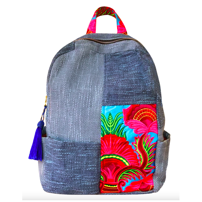 Handmade Ethnic Patchwork Embroidered Backpack | A Fashionable Choice for Travel That Combines Vintage Style and Practicality