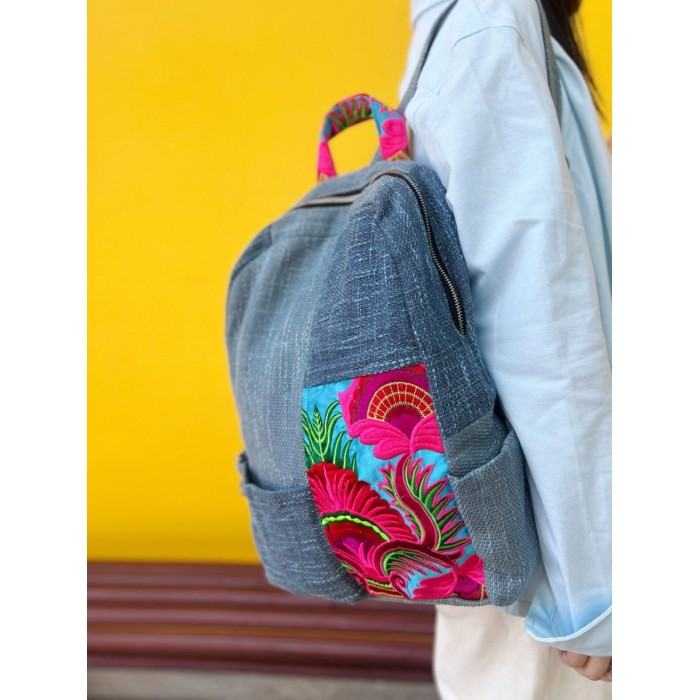Handmade Ethnic Patchwork Embroidered Backpack | A Fashionable Choice for Travel That Combines Vintage Style and Practicality