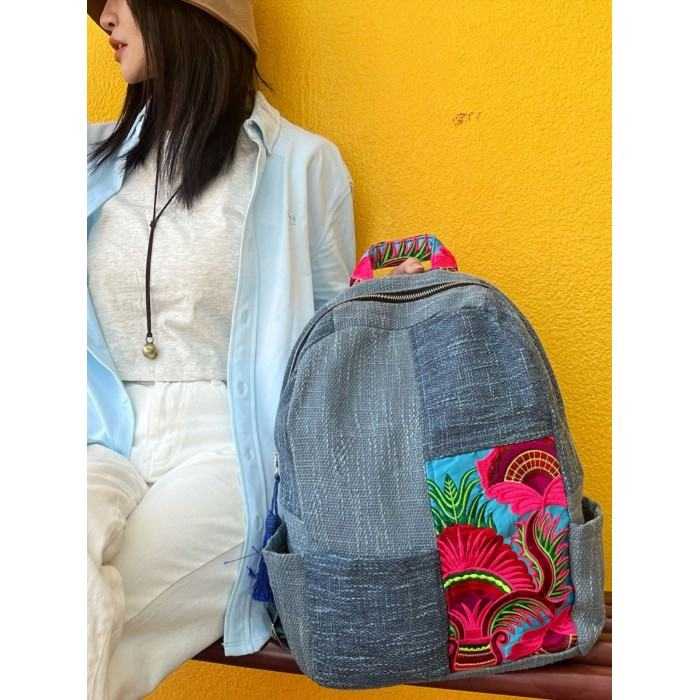 Handmade Ethnic Patchwork Embroidered Backpack | A Fashionable Choice for Travel That Combines Vintage Style and Practicality