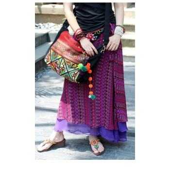 Ethnic-Style Embroidered Handmade Crossbody Bag | Colorful Fringe Decorations, Blending Individuality and Artistry