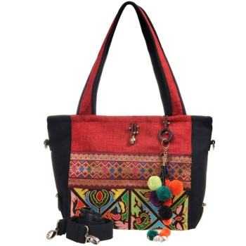 Ethnic-Style Embroidered Handmade Crossbody Bag | Colorful Fringe Decorations, Blending Individuality and Artistry