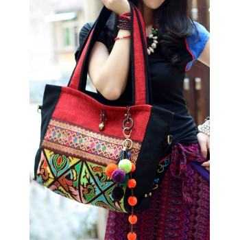 Ethnic-Style Embroidered Handmade Crossbody Bag | Colorful Fringe Decorations, Blending Individuality and Artistry