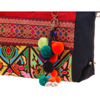 Ethnic-Style Embroidered Handmade Crossbody Bag | Colorful Fringe Decorations, Blending Individuality and Artistry