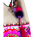 Mooras Hand-embroidered Ethnic Shoulder Bag | Colorful, Artistic Choice with Tassels and Beads