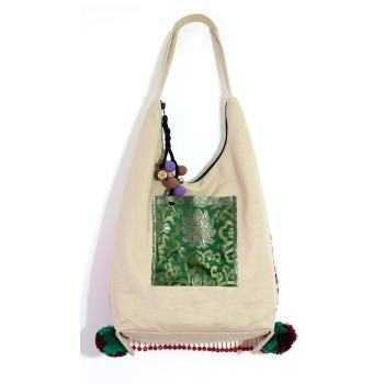 Mooras Hand-embroidered Ethnic Shoulder Bag | Colorful, Artistic Choice with Tassels and Beads