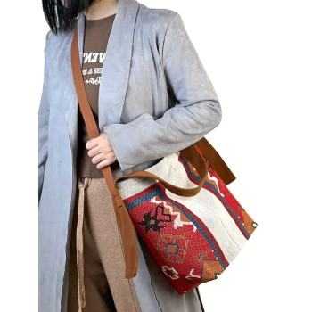 Mooras Ethnic-Style Wool Brocade Shoulder Bag | Totem Protection, Handcrafted Warmth, and Retro Charm