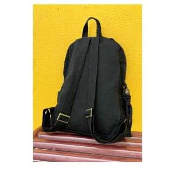 Mooras Hand-embroidered ethnic-style double bird flower branch canvas backpack | Oriental elegance, travel with ease