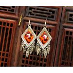Mooras Vintage Handmade Miao Embroidery Fringe Earrings