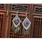 Mooras Vintage Handmade Miao Embroidery Fringe Earrings
